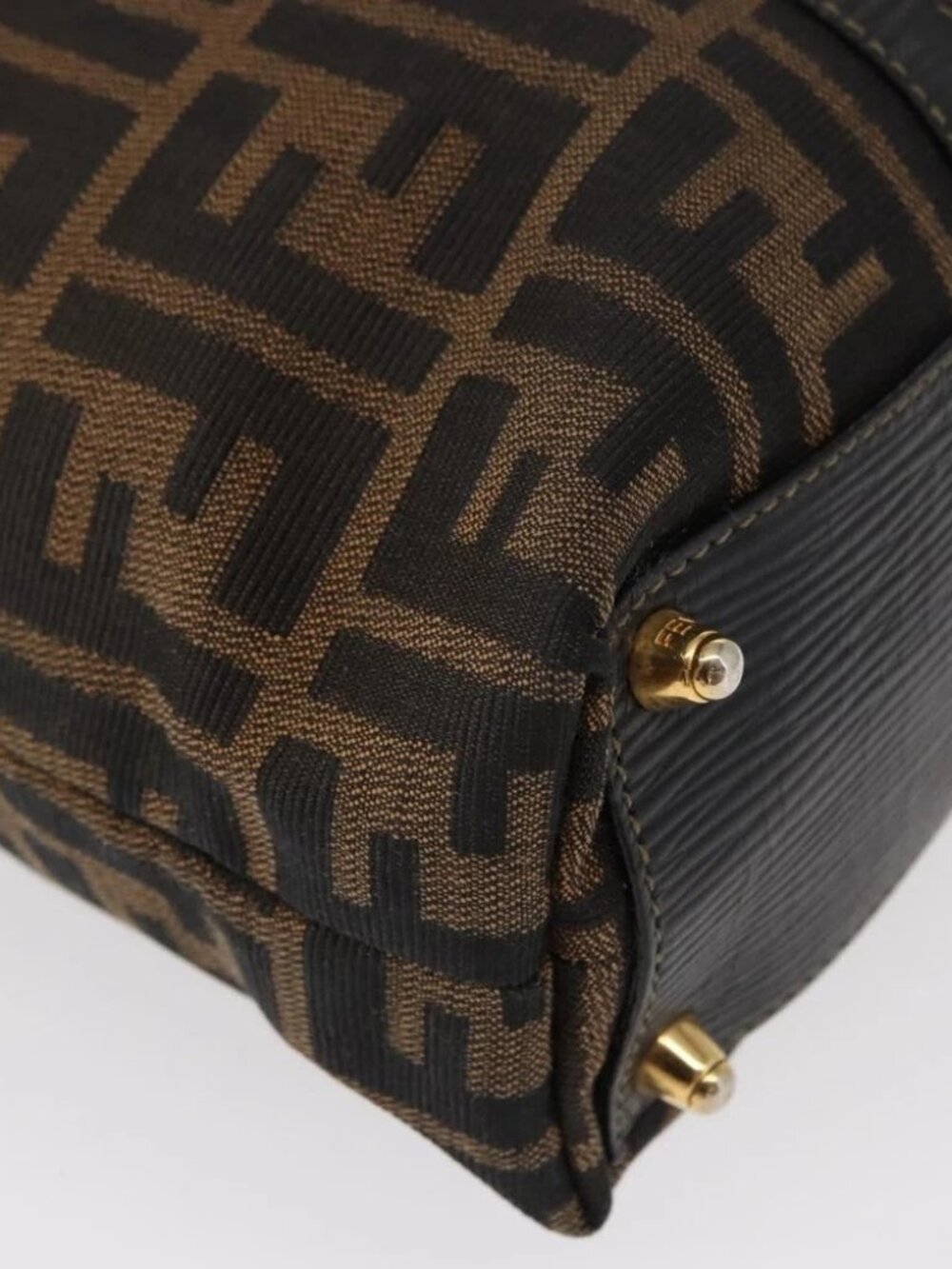 FENDI Zucca Canvas Tote Bag Black Brown Auth - Picture 12 of 16